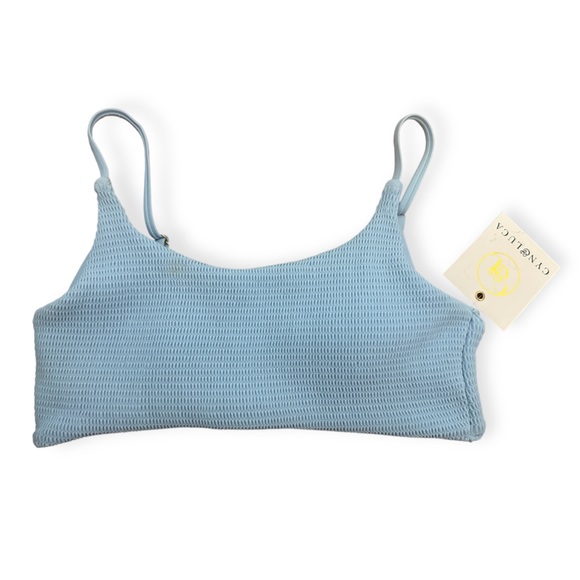 Cyn & Luca Soft Blue Textured Swim Top NWT - Picture 1 of 9
